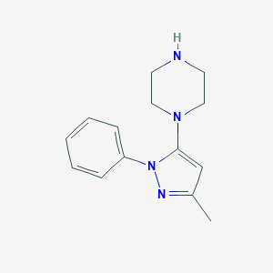 molecular formula C14H18N4 B052795 1-(3-Methyl-1-phenyl-5-pyrazolyl)Piperazine CAS No. 401566-79-8
