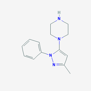 molecular formula C14H18N4 B052795 1-(3-甲基-1-苯基-1H-吡唑-5-基)哌嗪 CAS No. 401566-79-8