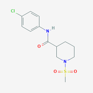 molecular formula C13H17ClN2O3S B5279891 N-(4-chlorophenyl)-1-(methylsulfonyl)-3-piperidinecarboxamide 