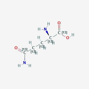 molecular formula C5H10N2O3 B052804 (2S)-2,5-diamino-5-oxo(1,2,3,4,5-13C5)pentanoic acid CAS No. 184161-19-1
