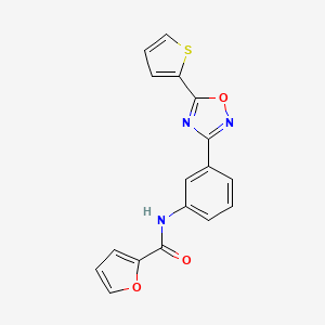 molecular formula C17H11N3O3S B5280720 N-{3-[5-(2-thienyl)-1,2,4-oxadiazol-3-yl]phenyl}-2-furamide 