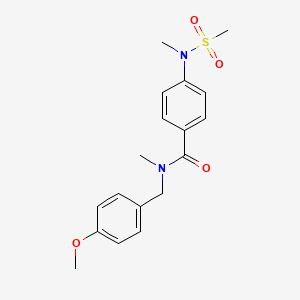 molecular formula C18H22N2O4S B5280901 N-(4-methoxybenzyl)-N-methyl-4-[methyl(methylsulfonyl)amino]benzamide 