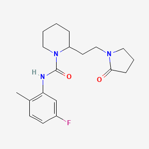 molecular formula C19H26FN3O2 B5280939 N-(5-fluoro-2-methylphenyl)-2-[2-(2-oxo-1-pyrrolidinyl)ethyl]-1-piperidinecarboxamide 