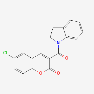 molecular formula C18H12ClNO3 B5281237 6-Chloro-3-(indolinylcarbonyl)chromen-2-one 