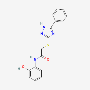 molecular formula C16H14N4O2S B5281296 N-(2-hydroxyphenyl)-2-[(5-phenyl-4H-1,2,4-triazol-3-yl)thio]acetamide 