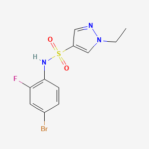 molecular formula C11H11BrFN3O2S B5281364 N-(4-bromo-2-fluorophenyl)-1-ethyl-1H-pyrazole-4-sulfonamide 