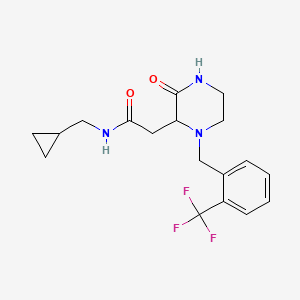 molecular formula C18H22F3N3O2 B5281391 N-(cyclopropylmethyl)-2-{3-oxo-1-[2-(trifluoromethyl)benzyl]-2-piperazinyl}acetamide 