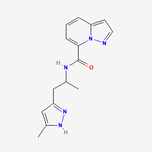 molecular formula C15H17N5O B5281455 N-[1-methyl-2-(3-methyl-1H-pyrazol-5-yl)ethyl]pyrazolo[1,5-a]pyridine-7-carboxamide 