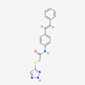molecular formula C18H16N4OS B5281867 N-[4-(2-phenylvinyl)phenyl]-2-(1H-1,2,3-triazol-5-ylthio)acetamide 