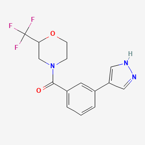 molecular formula C15H14F3N3O2 B5281963 4-[3-(1H-pyrazol-4-yl)benzoyl]-2-(trifluoromethyl)morpholine 