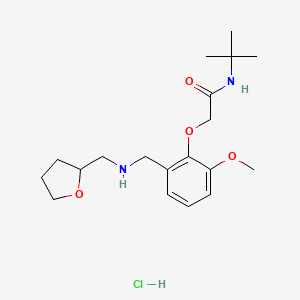 molecular formula C19H31ClN2O4 B5281968 N-tert-butyl-2-[2-methoxy-6-[(oxolan-2-ylmethylamino)methyl]phenoxy]acetamide;hydrochloride 