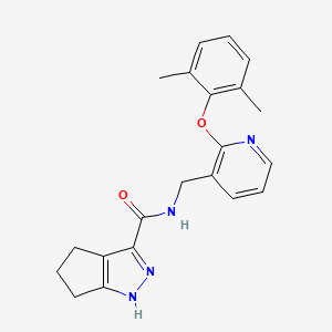 molecular formula C21H22N4O2 B5281976 N-{[2-(2,6-dimethylphenoxy)pyridin-3-yl]methyl}-1,4,5,6-tetrahydrocyclopenta[c]pyrazole-3-carboxamide 