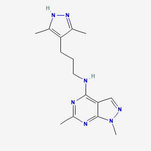 molecular formula C15H21N7 B5282001 N-[3-(3,5-dimethyl-1H-pyrazol-4-yl)propyl]-1,6-dimethyl-1H-pyrazolo[3,4-d]pyrimidin-4-amine 