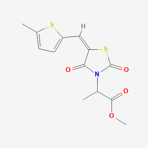 molecular formula C13H13NO4S2 B5282052 methyl 2-{5-[(5-methyl-2-thienyl)methylene]-2,4-dioxo-1,3-thiazolidin-3-yl}propanoate 