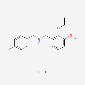 molecular formula C18H24ClNO2 B5282325 N-[(2-ethoxy-3-methoxyphenyl)methyl]-1-(4-methylphenyl)methanamine;hydrochloride 