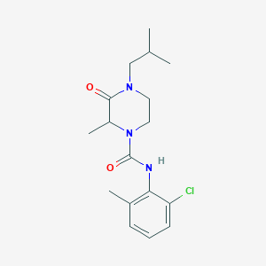 molecular formula C17H24ClN3O2 B5282382 N-(2-chloro-6-methylphenyl)-4-isobutyl-2-methyl-3-oxo-1-piperazinecarboxamide 