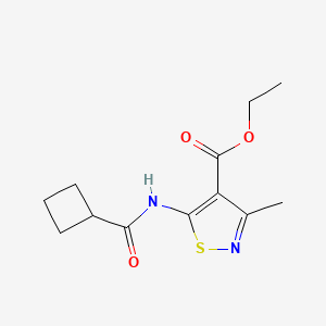 molecular formula C12H16N2O3S B5282393 ethyl 5-[(cyclobutylcarbonyl)amino]-3-methyl-4-isothiazolecarboxylate 