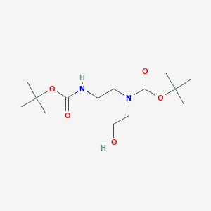 molecular formula C14H28N2O5 B052836 tert-Butyl (2-((tert-butoxycarbonyl)amino)ethyl)(2-hydroxyethyl)carbamate CAS No. 200283-08-5