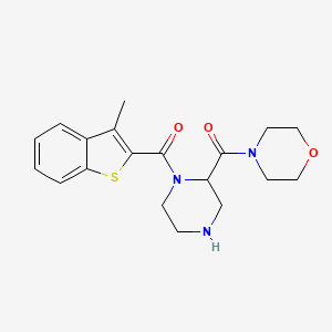 molecular formula C19H23N3O3S B5283824 4-({1-[(3-methyl-1-benzothien-2-yl)carbonyl]-2-piperazinyl}carbonyl)morpholine 