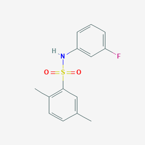 molecular formula C14H14FNO2S B5284509 N-(3-fluorophenyl)-2,5-dimethylbenzenesulfonamide 