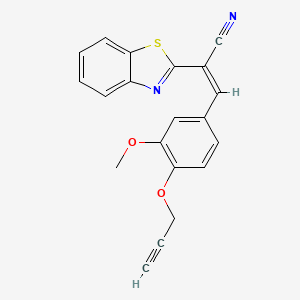 molecular formula C20H14N2O2S B5284601 2-(1,3-benzothiazol-2-yl)-3-[3-methoxy-4-(2-propyn-1-yloxy)phenyl]acrylonitrile 