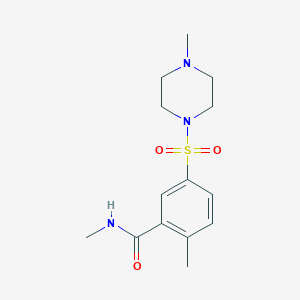 molecular formula C14H21N3O3S B5284676 N,2-dimethyl-5-(4-methylpiperazin-1-yl)sulfonylbenzamide 