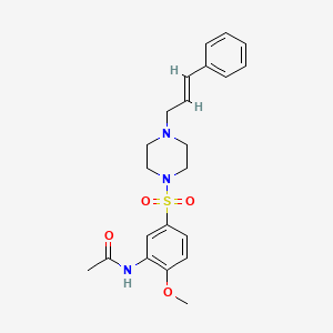 molecular formula C22H27N3O4S B5284696 N-[2-methoxy-5-[4-[(E)-3-phenylprop-2-enyl]piperazin-1-yl]sulfonylphenyl]acetamide 