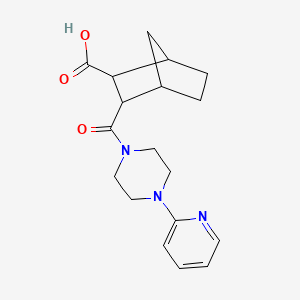 molecular formula C18H23N3O3 B5284716 3-{[4-(2-PYRIDYL)PIPERAZINO]CARBONYL}BICYCLO[2.2.1]HEPTANE-2-CARBOXYLIC ACID 