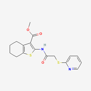 molecular formula C17H18N2O3S2 B5284731 methyl 2-{[(2-pyridinylthio)acetyl]amino}-4,5,6,7-tetrahydro-1-benzothiophene-3-carboxylate 