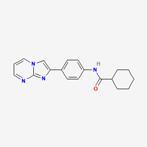 molecular formula C19H20N4O B5284854 N-(4-imidazo[1,2-a]pyrimidin-2-ylphenyl)cyclohexanecarboxamide 