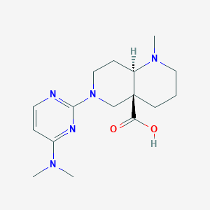 molecular formula C16H25N5O2 B5284876 (4aS,8aR)-6-[4-(dimethylamino)pyrimidin-2-yl]-1-methyl-3,4,5,7,8,8a-hexahydro-2H-1,6-naphthyridine-4a-carboxylic acid 