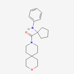 molecular formula C21H30N2O2 B5285014 N-[1-(3-oxa-9-azaspiro[5.5]undec-9-ylcarbonyl)cyclopentyl]aniline 