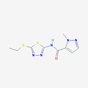 molecular formula C9H11N5OS2 B5285034 N-[5-(ethylsulfanyl)-1,3,4-thiadiazol-2-yl]-1-methyl-1H-pyrazole-5-carboxamide 