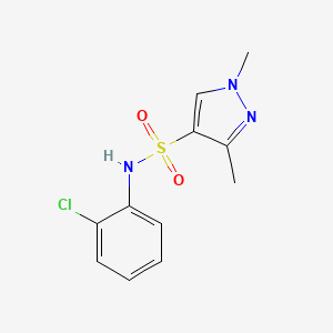 molecular formula C11H12ClN3O2S B5285052 N-(2-CHLOROPHENYL)-13-DIMETHYL-1H-PYRAZOLE-4-SULFONAMIDE 