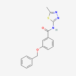 molecular formula C17H15N3O2S B5285063 3-(benzyloxy)-N-(5-methyl-1,3,4-thiadiazol-2-yl)benzamide 