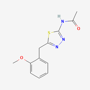 molecular formula C12H13N3O2S B5285078 N-{5-[(2-methoxyphenyl)methyl]-1,3,4-thiadiazol-2-yl}acetamide 