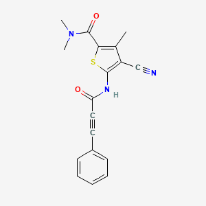 molecular formula C18H15N3O2S B5285099 4-CYANO-NN3-TRIMETHYL-5-(3-PHENYLPROP-2-YNAMIDO)THIOPHENE-2-CARBOXAMIDE 