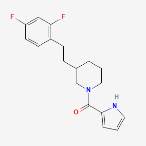 molecular formula C18H20F2N2O B5285255 3-[2-(2,4-difluorophenyl)ethyl]-1-(1H-pyrrol-2-ylcarbonyl)piperidine 