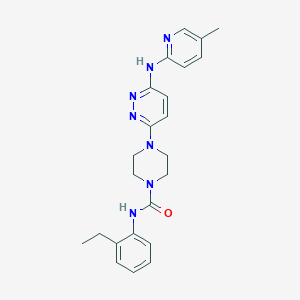 molecular formula C23H27N7O B5285281 N-(2-ethylphenyl)-4-{6-[(5-methyl-2-pyridinyl)amino]-3-pyridazinyl}-1-piperazinecarboxamide 