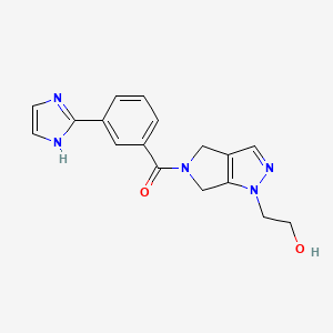 molecular formula C17H17N5O2 B5285504 2-[5-[3-(1H-imidazol-2-yl)benzoyl]-5,6-dihydropyrrolo[3,4-c]pyrazol-1(4H)-yl]ethanol 