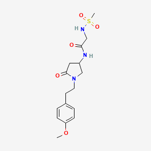 molecular formula C16H23N3O5S B5285546 N-{1-[2-(4-methoxyphenyl)ethyl]-5-oxopyrrolidin-3-yl}-2-[(methylsulfonyl)amino]acetamide 