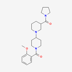 molecular formula C23H33N3O3 B5285709 1'-(2-methoxybenzoyl)-3-(pyrrolidin-1-ylcarbonyl)-1,4'-bipiperidine 