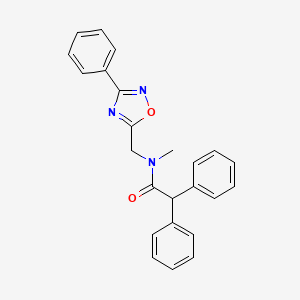 molecular formula C24H21N3O2 B5285897 N-methyl-2,2-diphenyl-N-[(3-phenyl-1,2,4-oxadiazol-5-yl)methyl]acetamide 