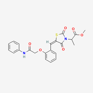molecular formula C22H20N2O6S B5285957 methyl 2-[(5E)-2,4-dioxo-5-{2-[2-oxo-2-(phenylamino)ethoxy]benzylidene}-1,3-thiazolidin-3-yl]propanoate 