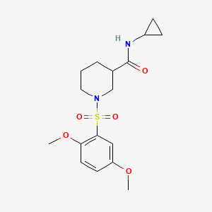 molecular formula C17H24N2O5S B5285977 N-CYCLOPROPYL-1-(2,5-DIMETHOXYBENZENESULFONYL)PIPERIDINE-3-CARBOXAMIDE 