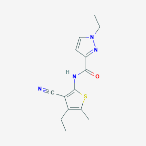 molecular formula C14H16N4OS B5285981 N-(3-cyano-4-ethyl-5-methylthiophen-2-yl)-1-ethyl-1H-pyrazole-3-carboxamide 