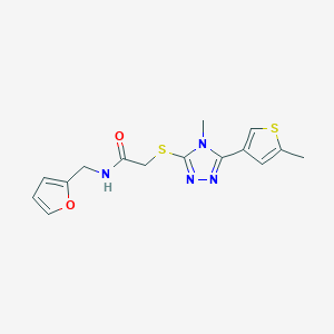 molecular formula C15H16N4O2S2 B5286234 N-(2-FURYLMETHYL)-2-{[4-METHYL-5-(5-METHYL-3-THIENYL)-4H-1,2,4-TRIAZOL-3-YL]SULFANYL}ACETAMIDE 