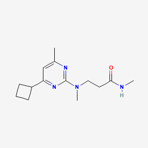 molecular formula C14H22N4O B5286323 N~3~-(4-cyclobutyl-6-methylpyrimidin-2-yl)-N~1~,N~3~-dimethyl-beta-alaninamide 