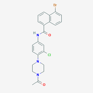 molecular formula C23H21BrClN3O2 B5286380 N-[4-(4-acetyl-1-piperazinyl)-3-chlorophenyl]-5-bromo-1-naphthamide 