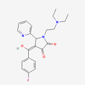 molecular formula C22H24FN3O3 B5286397 1-[2-(diethylamino)ethyl]-4-(4-fluorobenzoyl)-3-hydroxy-5-(2-pyridinyl)-1,5-dihydro-2H-pyrrol-2-one 